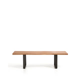 Bank Uxue aus massivem Akazienholz mit Beinen aus schwarzem Stahl 160 x 45 cm von Kave Home – Bild 1