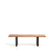 Bank Uxue aus massivem Akazienholz mit Beinen aus schwarzem Stahl 160 x 45 cm von Kave Home – Bild 1