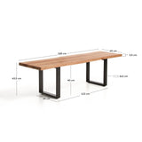 Bank Uxue aus massivem Akazienholz mit Beinen aus schwarzem Stahl 160 x 45 cm von Kave Home – Bild 2