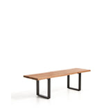 Bank Uxue aus massivem Akazienholz mit Beinen aus schwarzem Stahl 160 x 45 cm von Kave Home – Bild 3