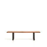 Bank Uxue aus massivem Akazienholz mit Beinen aus schwarzem Stahl 180 x 45 cm von Kave Home – Bild 1