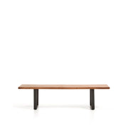Bank Uxue aus massivem Akazienholz mit Beinen aus schwarzem Stahl 180 x 45 cm von Kave Home – Bild 1