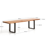 Bank Uxue aus massivem Akazienholz mit Beinen aus schwarzem Stahl 180 x 45 cm von Kave Home – Bild 2