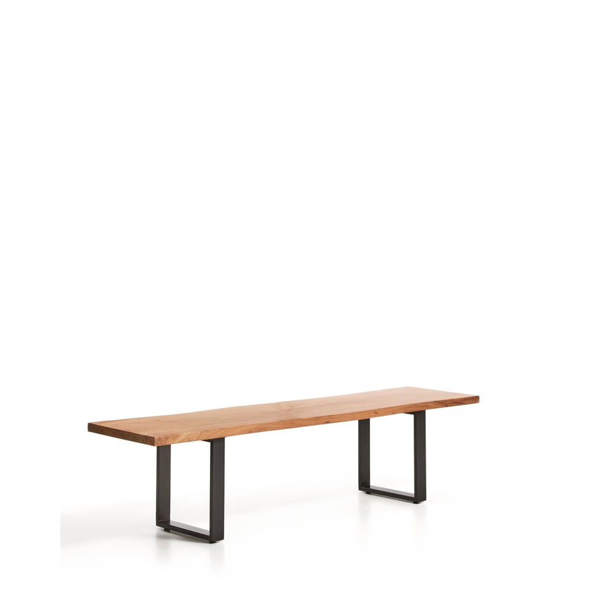 Bank Uxue aus massivem Akazienholz mit Beinen aus schwarzem Stahl 180 x 45 cm von Kave Home – Bild 3