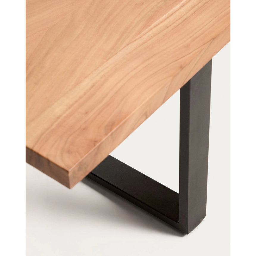 Bank Uxue aus massivem Akazienholz mit Beinen aus schwarzem Stahl 180 x 45 cm von Kave Home – Bild 4