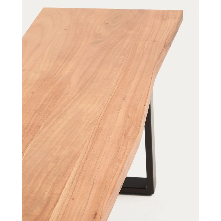 Bank Uxue aus massivem Akazienholz mit Beinen aus schwarzem Stahl 180 x 45 cm von Kave Home – Bild 5
