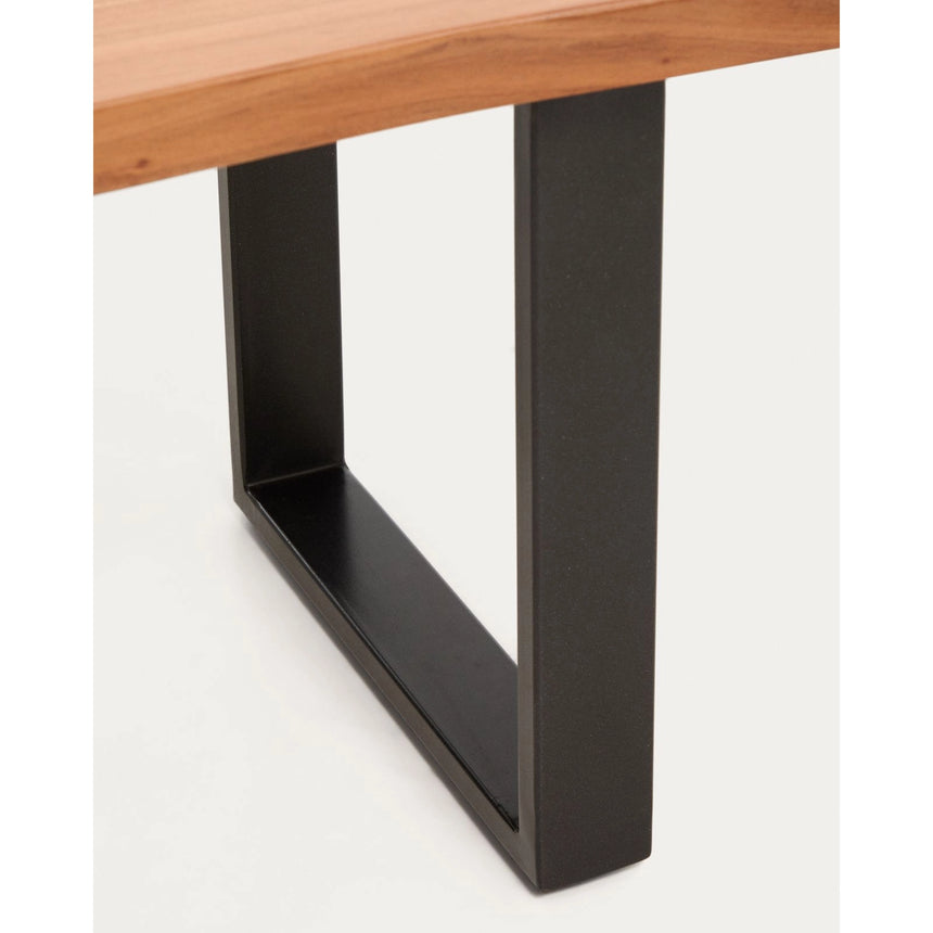 Bank Uxue aus massivem Akazienholz mit Beinen aus schwarzem Stahl 180 x 45 cm von Kave Home – Bild 6