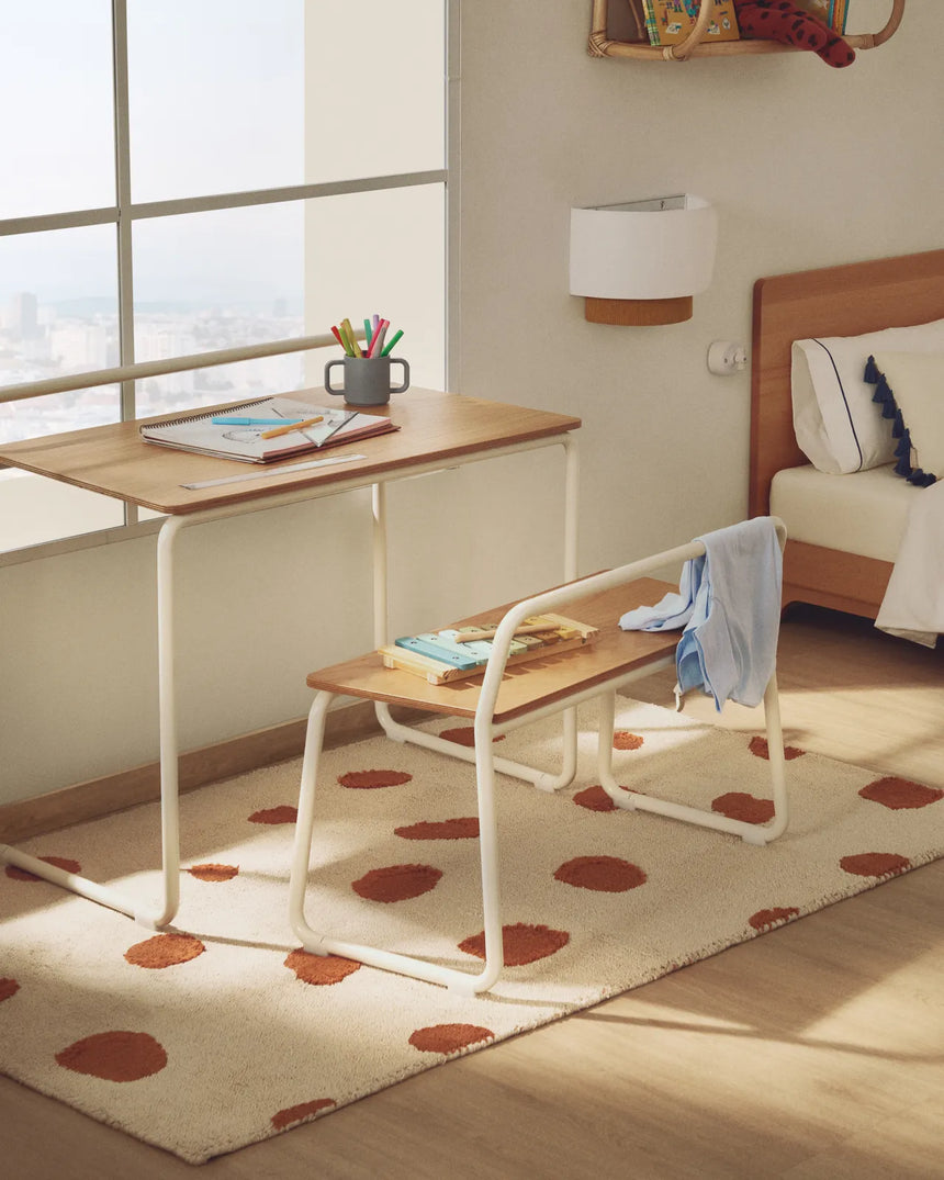 Beigefarbener Baumwollteppich Tandani mit Gepardendesign in Orange, 90 x 150 cm von Kave Home – Bild 2