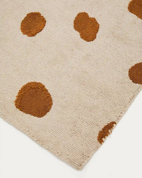 Beigefarbener Baumwollteppich Tandani mit Gepardendesign in Orange, 90 x 150 cm von Kave Home – Bild 3