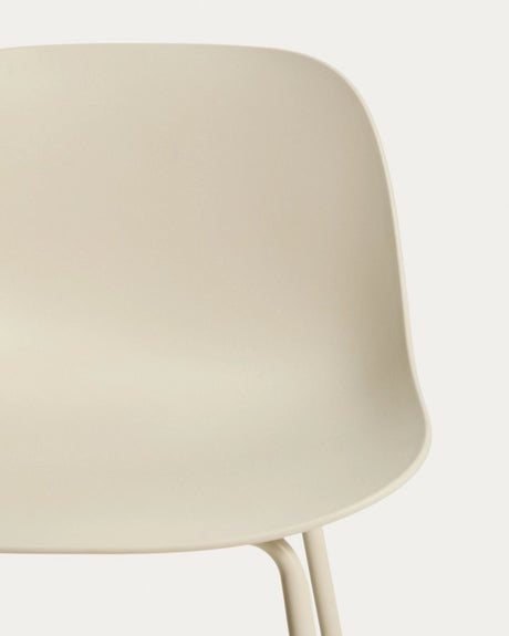 Beiger Hocker Altea mit Stahlbeinen mit beigem Finish, 65 cm von Kave Home – Bild 6