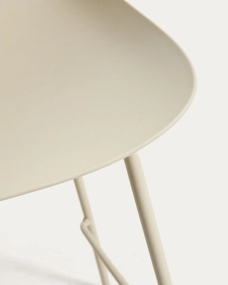 Beiger Hocker Altea mit Stahlbeinen mit beigem Finish, 65 cm von Kave Home – Bild 7