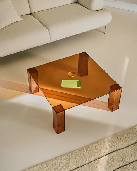Beistelltisch Adularia aus braunem gehärtetem Glas 85 x 85 cm von Kave Home – Bild 2