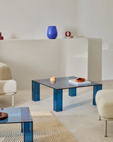 Beistelltisch Adularia aus  gehärtetem Glas in Blau 85 x 85 cm von Kave Home – Bild 2