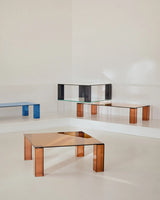 Beistelltisch Adularia aus  gehärtetem Glas in Blau 85 x 85 cm von Kave Home – Bild 4