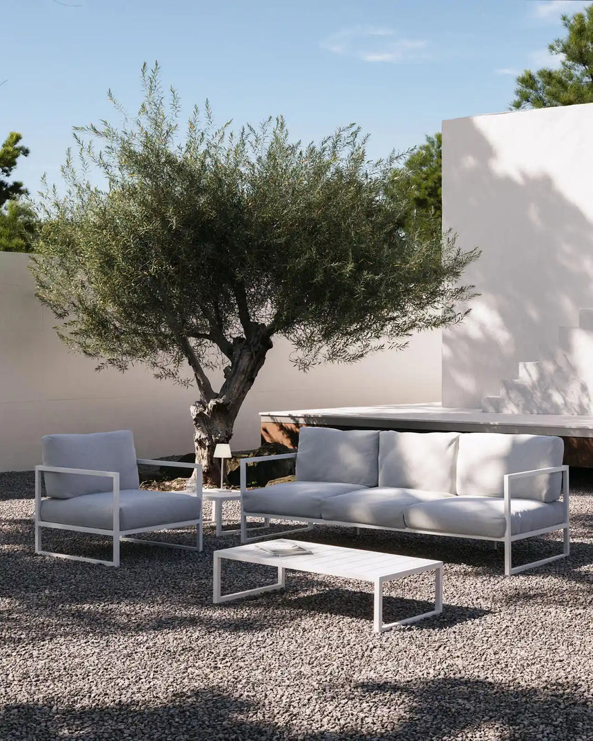 Beistelltisch Comova 100% outdoor aus Aluminium weiß 60 x 60 cm von Kave Home – Bild 4