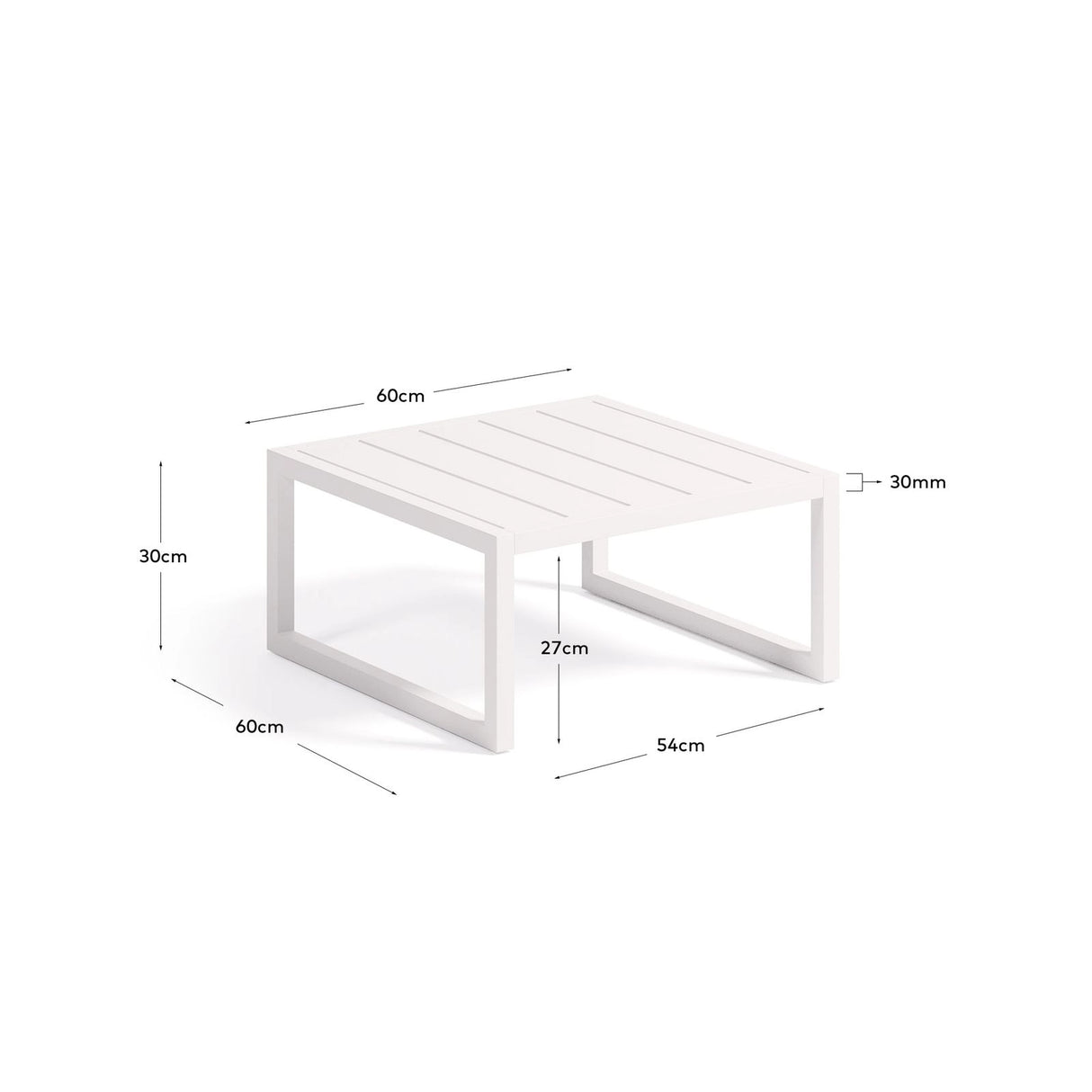 Beistelltisch Comova 100% outdoor aus Aluminium weiß 60 x 60 cm von Kave Home – Bild 5