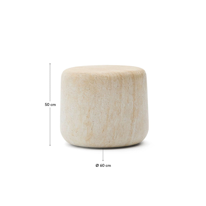 Beistelltisch Drasi aus Zement mit Finish in Travertinoptik Ø 60 cm von Kave Home – Bild 6