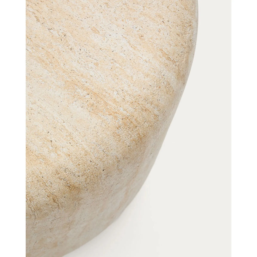 Beistelltisch Drasi aus Zement mit Finish in Travertinoptik Ø 60 cm von Kave Home – Bild 9