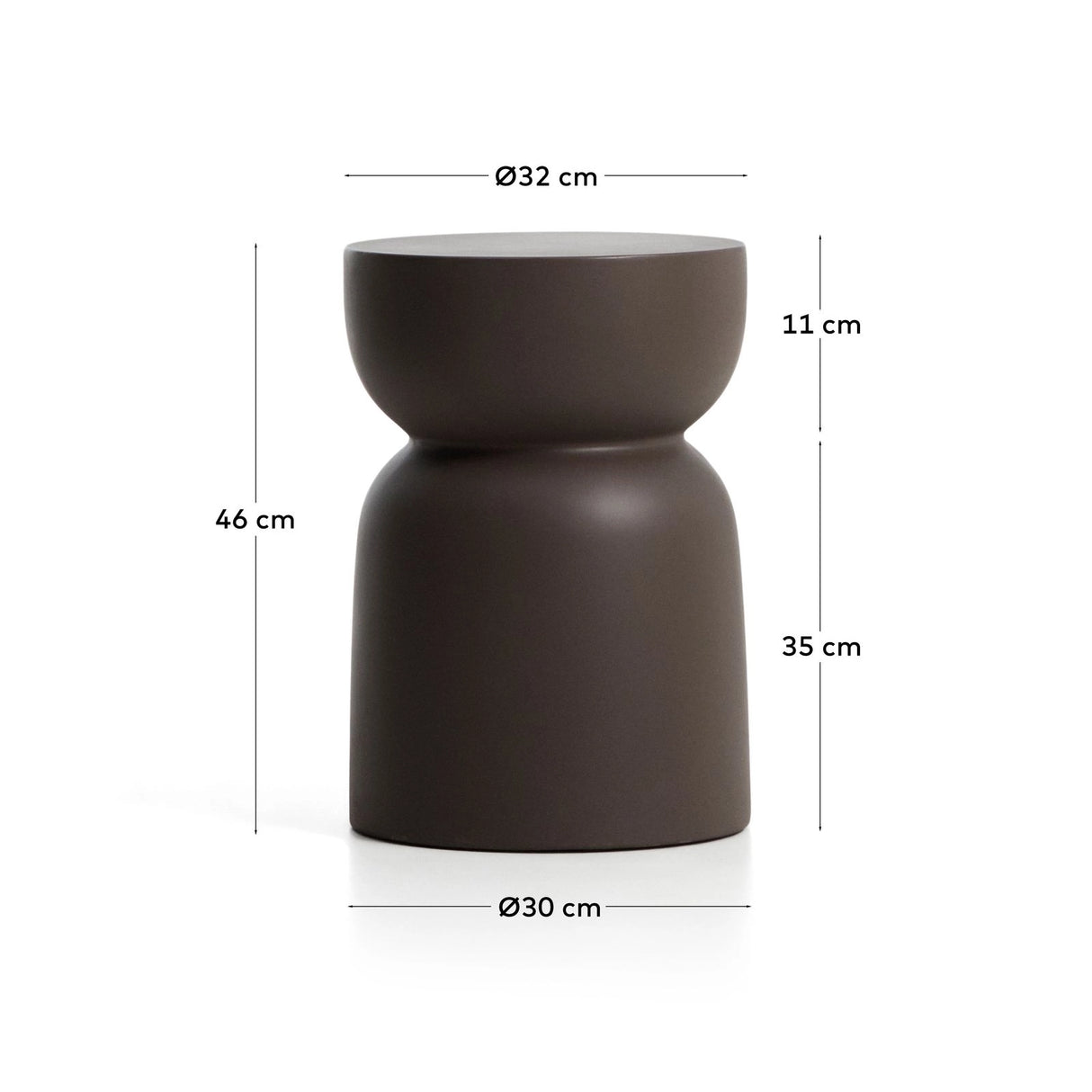 Beistelltisch Garbet aus braunem Zement, Ø 32 cm von Kave Home – Bild 4