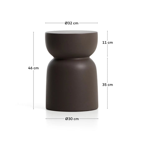 Beistelltisch Garbet aus braunem Zement, Ø 32 cm von Kave Home – Bild 4