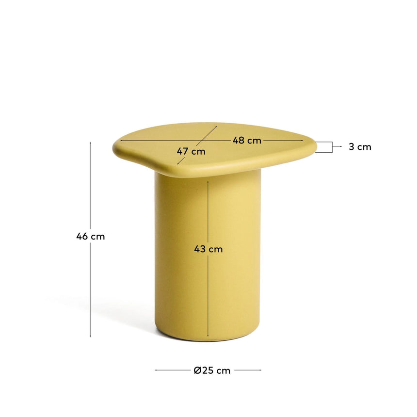 Beistelltisch Macarella aus senfgelbem Zement, 48 x 47 cm von Kave Home – Bild 5