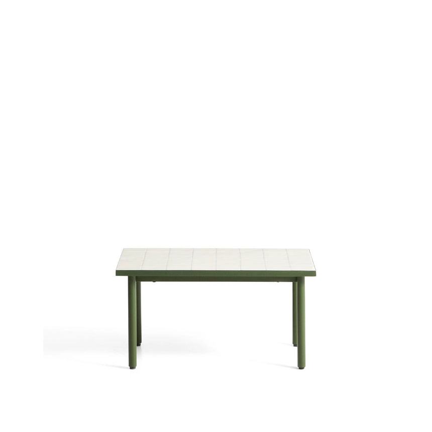 Beistelltisch Maurina aus verzinktem Stahl in Grün mit ecrufarbenen Kacheln, 81 x 51 cm von Kave Home – Bild 1