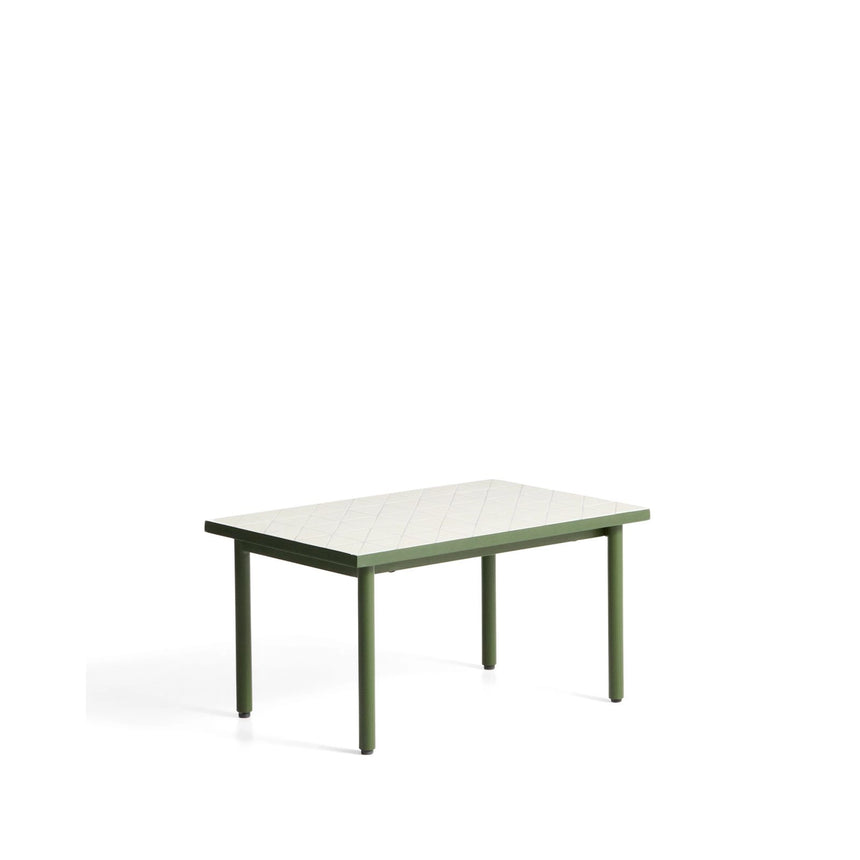 Beistelltisch Maurina aus verzinktem Stahl in Grün mit ecrufarbenen Kacheln, 81 x 51 cm von Kave Home – Bild 6