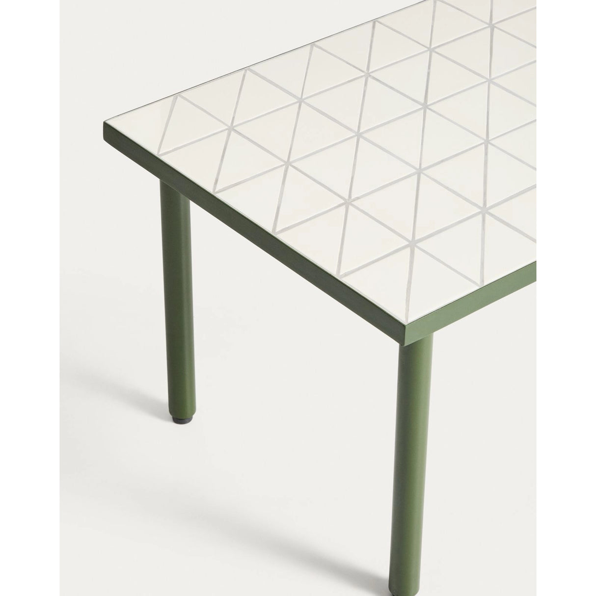 Beistelltisch Maurina aus verzinktem Stahl in Grün mit ecrufarbenen Kacheln, 81 x 51 cm von Kave Home – Bild 7