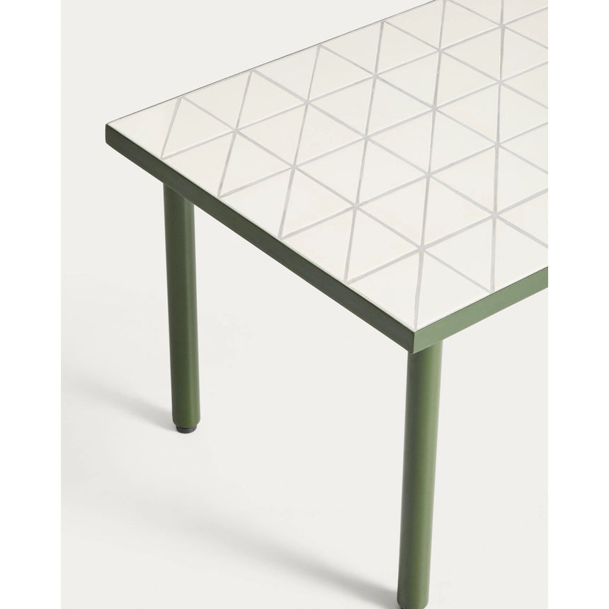 Beistelltisch Maurina aus verzinktem Stahl in Grün mit ecrufarbenen Kacheln, 81 x 51 cm von Kave Home – Bild 7