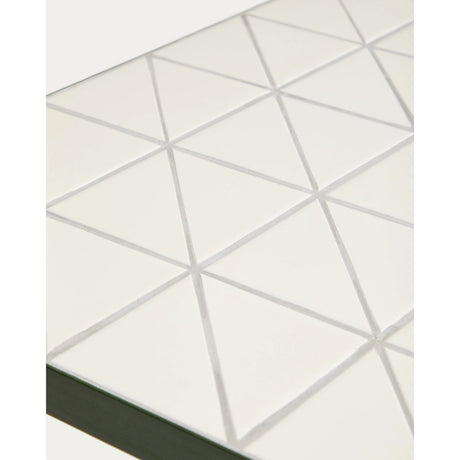 Beistelltisch Maurina aus verzinktem Stahl in Grün mit ecrufarbenen Kacheln, 81 x 51 cm von Kave Home – Bild 8