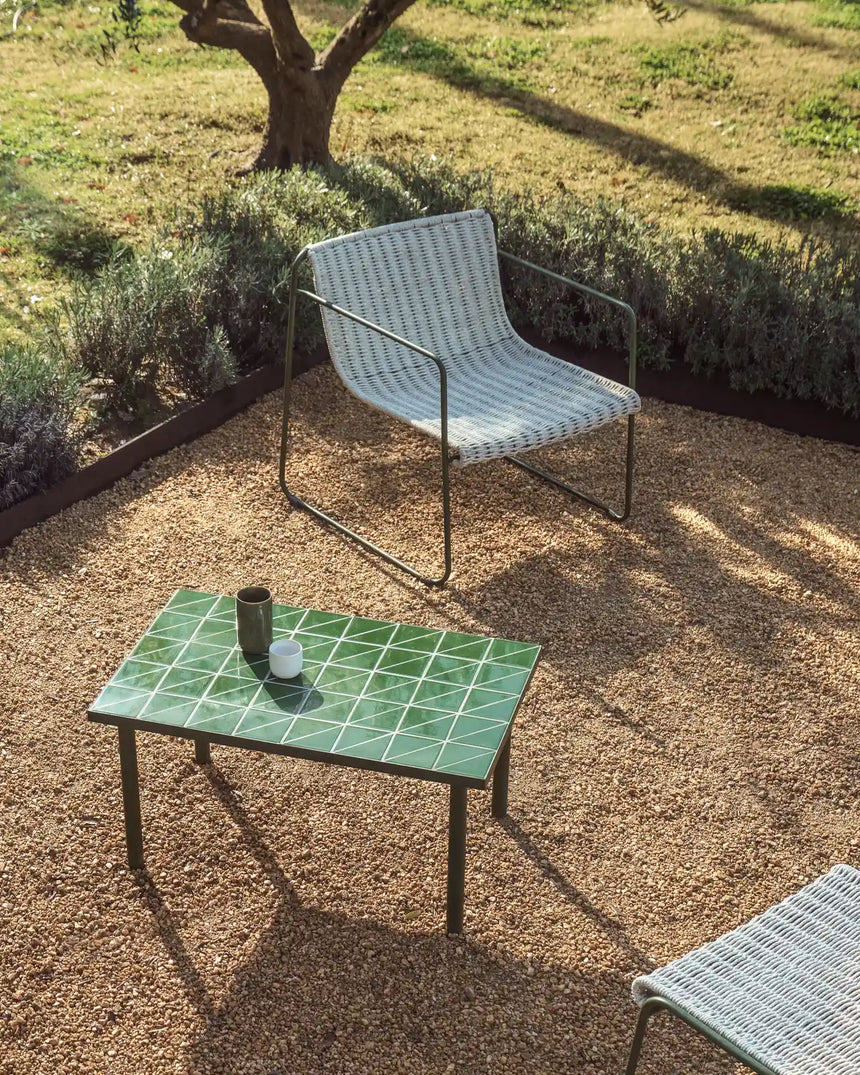 Beistelltisch Maurina aus verzinktem Stahl in Grün mit grünen Kacheln, 81 x 51 cm von Kave Home – Bild 2
