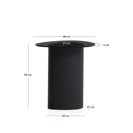 Beistelltisch Olir aus gehärtetem Glas und Stahl 48 x 46,8 cm von Kave Home – Bild 2
