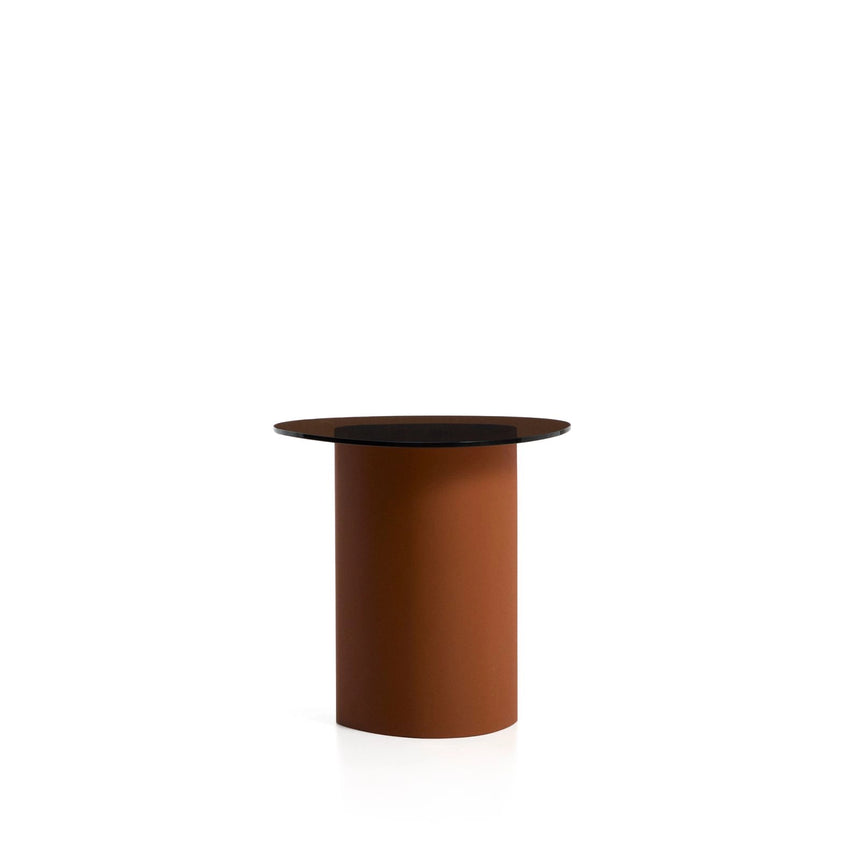 Beistelltisch Olir aus gehärtetem Glas und braunem Stahl 48 x 46,8 cm von Kave Home – Bild 1