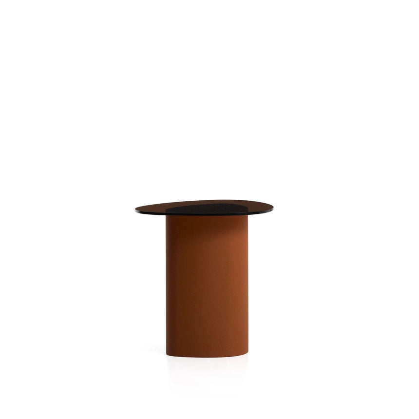Beistelltisch Olir aus gehärtetem Glas und braunem Stahl 48 x 46,8 cm von Kave Home – Bild 6