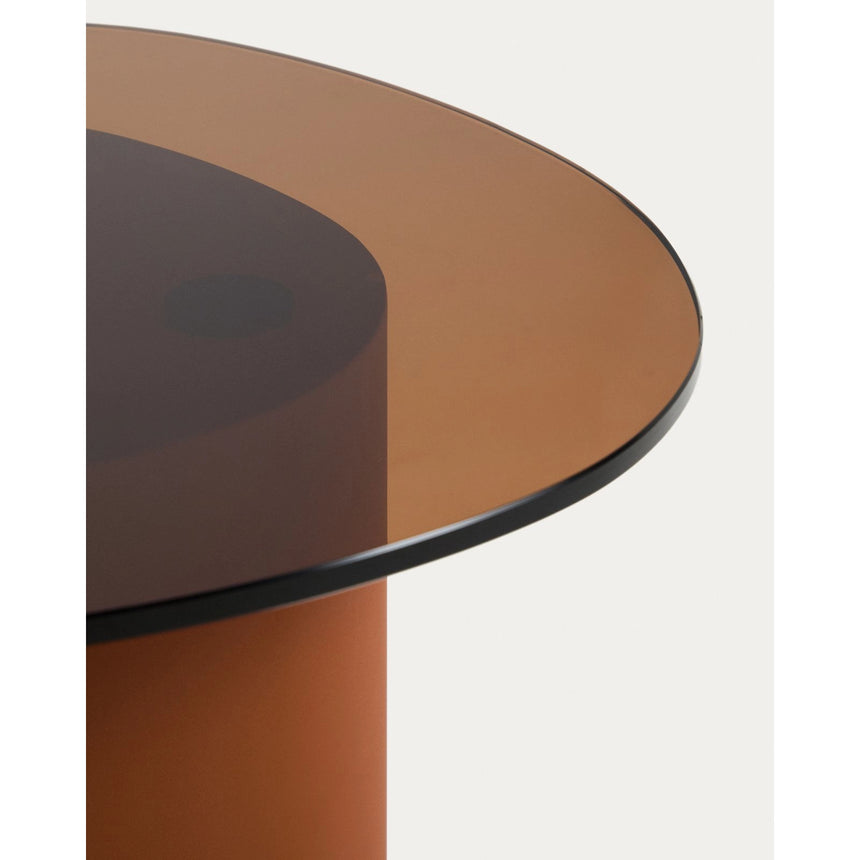 Beistelltisch Olir aus gehärtetem Glas und braunem Stahl 48 x 46,8 cm von Kave Home – Bild 7
