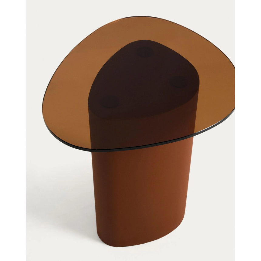 Beistelltisch Olir aus gehärtetem Glas und braunem Stahl 48 x 46,8 cm von Kave Home – Bild 9