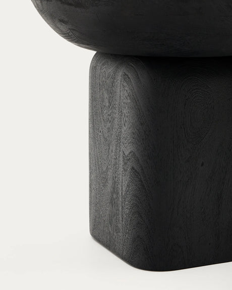 Beistelltisch Ovak aus massivem Akazienholz mit schwarzem Finish, FSC 100%, Ø50 cm von Kave Home – Produktbild 6