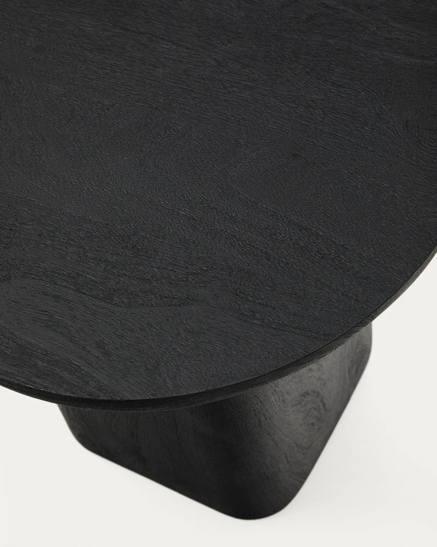 Beistelltisch Ovak aus massivem Akazienholz mit schwarzem Finish, FSC 100%, Ø50 cm von Kave Home – Produktbild 7