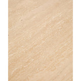 Beistelltisch Pirita aus beigem Travertin mit Beinen aus massivem Eichenholz, 71 x 70 cm, FSC 100 % von Kave Home – Bild 5