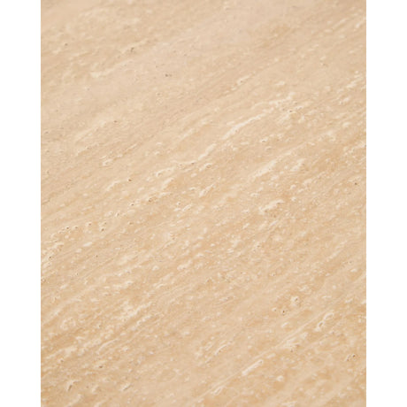 Beistelltisch Pirita aus beigem Travertin mit Beinen aus massivem Eichenholz mit naturfarbenem Finish, 71 x 70 cm, FSC 100 % von Kave Home – Bild 10