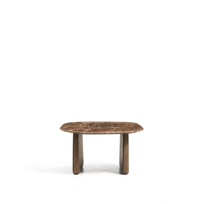 Beistelltisch Pirita aus braunem Marmor mit Beinen aus massivem Eichenholz, 71 x 70 cm, FSC 100 % von Kave Home – Bild 1