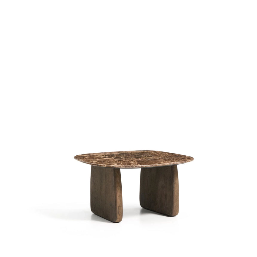 Beistelltisch Pirita aus braunem Marmor mit Beinen aus massivem Eichenholz, 71 x 70 cm, FSC 100 % von Kave Home – Bild 5