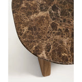 Beistelltisch Pirita aus braunem Marmor mit Beinen aus massivem Eichenholz mit naturfarbenem Finish, 71 x 70 cm, FSC 100 % von Kave Home – Bild 5
