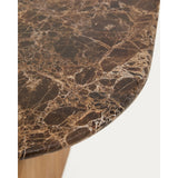 Beistelltisch Pirita aus braunem Marmor mit Beinen aus massivem Eichenholz mit naturfarbenem Finish, 71 x 70 cm, FSC 100 % von Kave Home – Bild 7