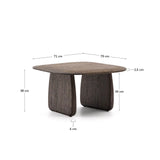 Beistelltisch Pirita aus massiver Eiche mit dunklem Finish 71 x 70 cm FSC 100% von Kave Home – Bild 3