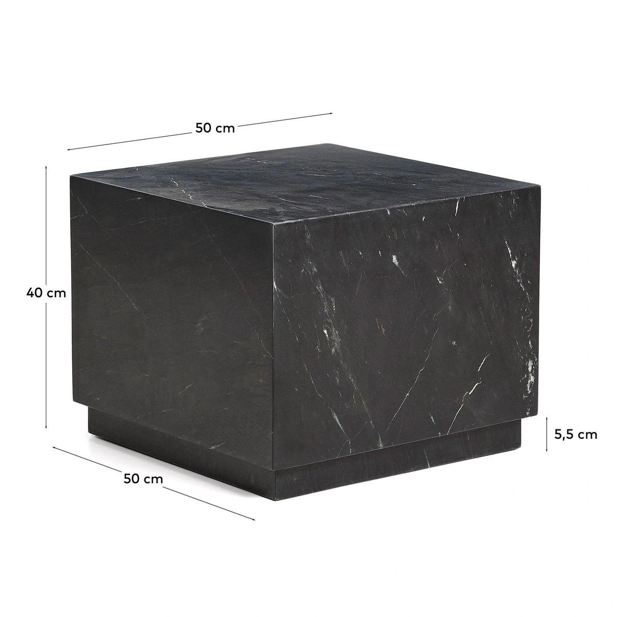 Beistelltisch Sorein aus schwarzem Marmor, 50 x 50 cm von Kave Home – Bild 5
