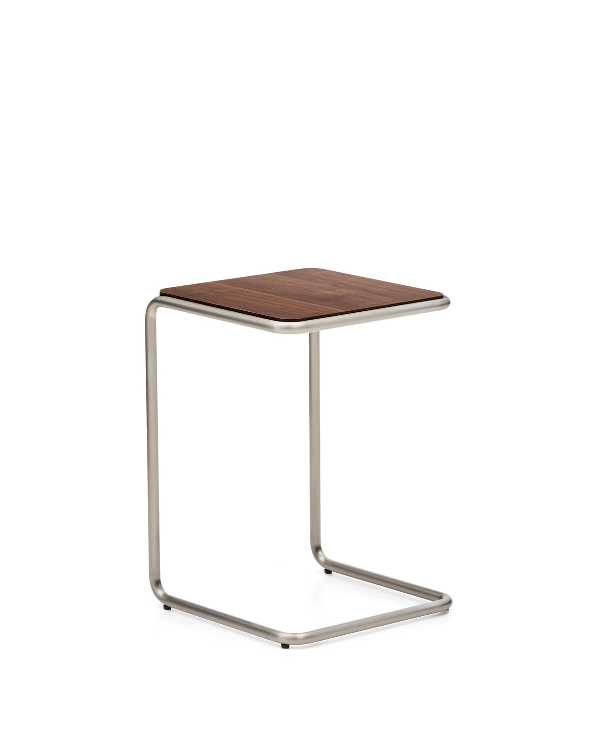 Beistelltisch Tarsel aus Nussbaumfurnier FSC 100% mit Gestell aus gebürstetem Edelstahl 42 x 60 cm von Kave Home – Produktbild 1
