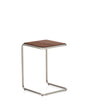 Beistelltisch Tarsel aus Nussbaumfurnier FSC 100% mit Gestell aus gebürstetem Edelstahl 42 x 60 cm von Kave Home – Produktbild 1