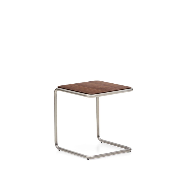 Beistelltisch Tarsel aus Nussbaumfurnier mit Gestell aus gebürstetem Edelstahl 42 x 47 cm von Kave Home – Bild 1