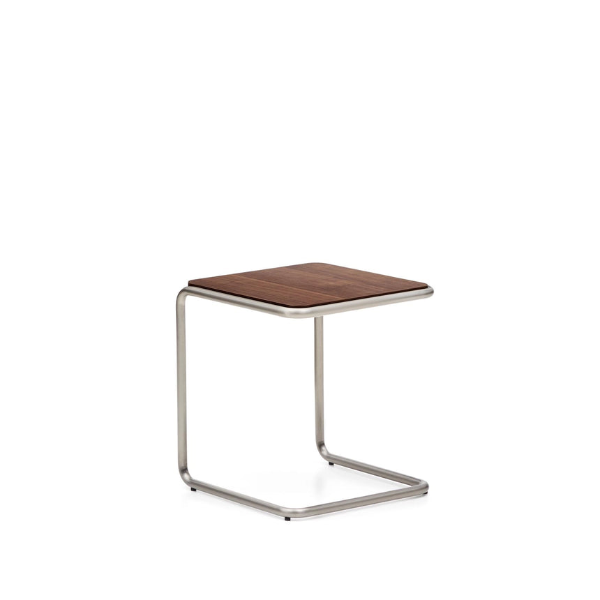 Beistelltisch Tarsel aus Nussbaumfurnier mit Gestell aus gebürstetem Edelstahl 42 x 47 cm von Kave Home – Bild 1